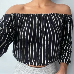 Brandy Melville/John Galt Off-Shoulder Crop Top